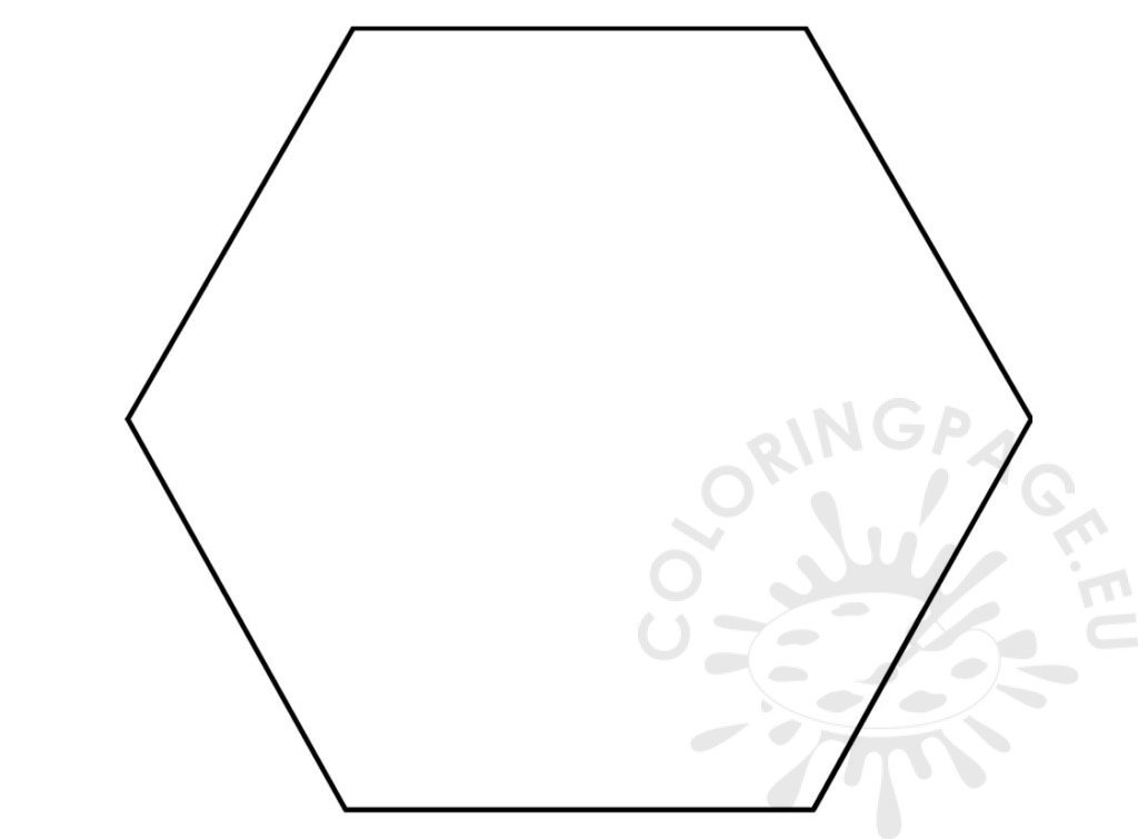 Free beehive hexagon template coloring page