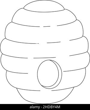 Beehive coloring page for kids stock vector image art