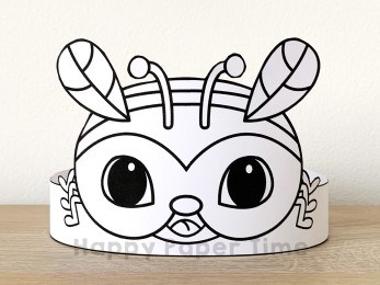 Bee crown template printable coloring