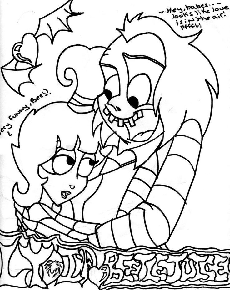 Lydia and beetlejuice line art cool coloring pages coloring pages coloring books