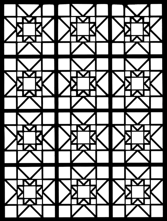 Free coloringpainting page stained glass