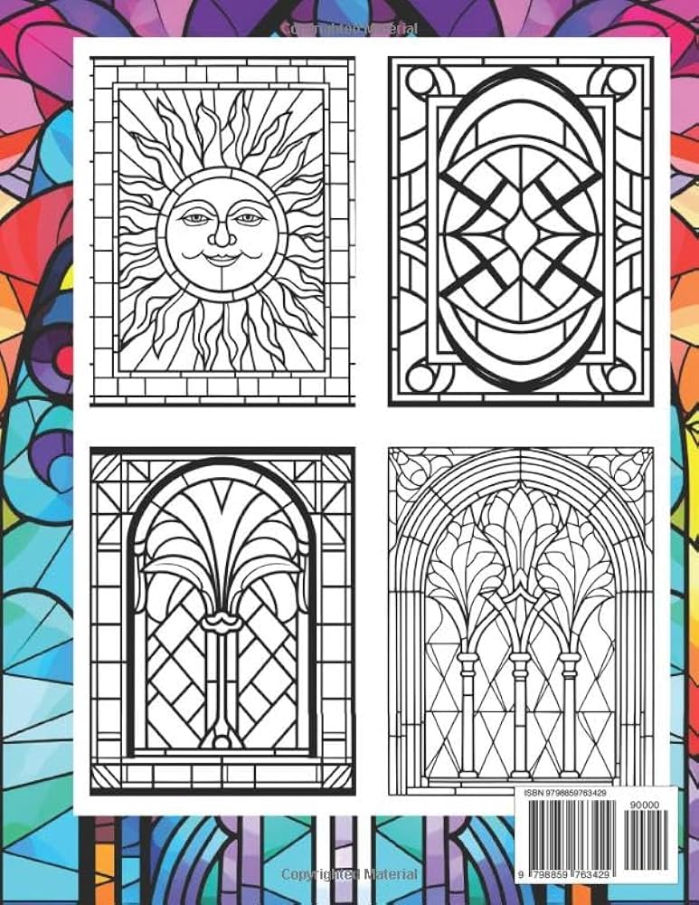 Bold and easy stained glass patterns adult coloring book for relaxation and mindfulness brooks tallulah werner books