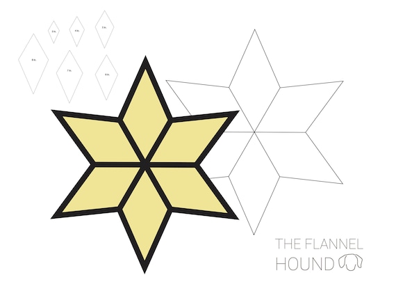 Point star stained glass pattern digital download pdf multiple size options stained glass template instant download beginner level