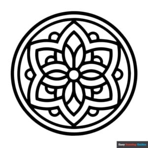 Stained glass mandala coloring page easy drawing guides
