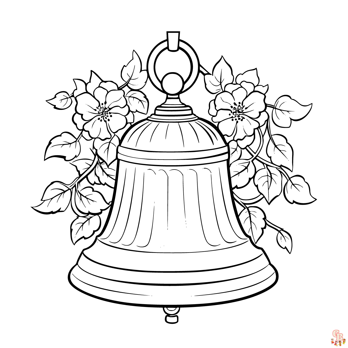 Printable bell coloring pages free for kids and adults
