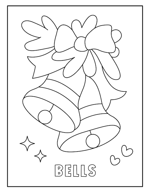 Premium vector christmas bells coloring page for kids