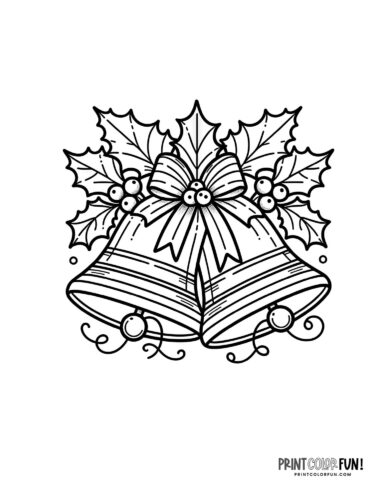 Christmas bells clipart coloring pages to ring in the holiday â perfect for creative family fun at