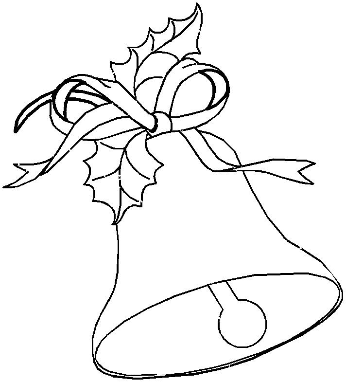 Printable christmas coloring page large bell