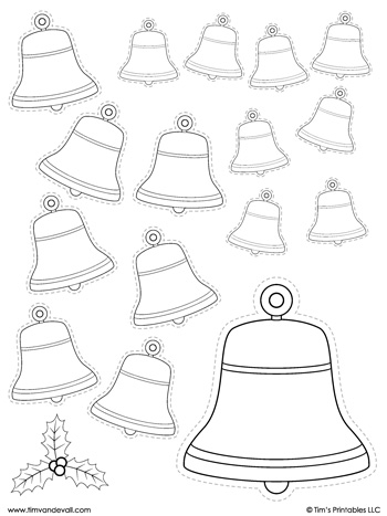 Christmas bell templates â tims printables