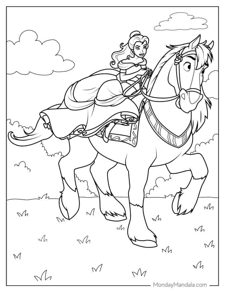 Belle coloring pages free pdf printables