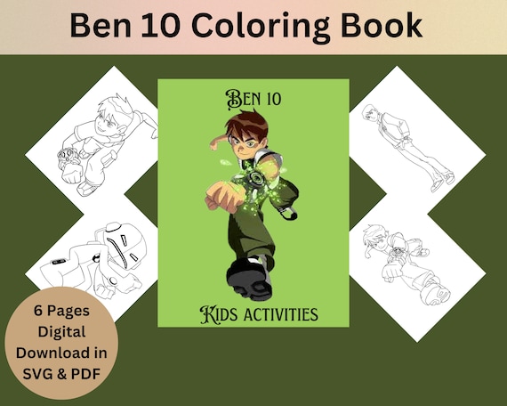 Ben coloring pages printable art for kids digital download perfect for crafting and coloring fun instant download