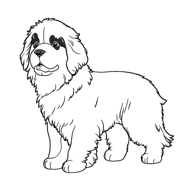 Premium vector mini bernese mountain dog vector illustration line art