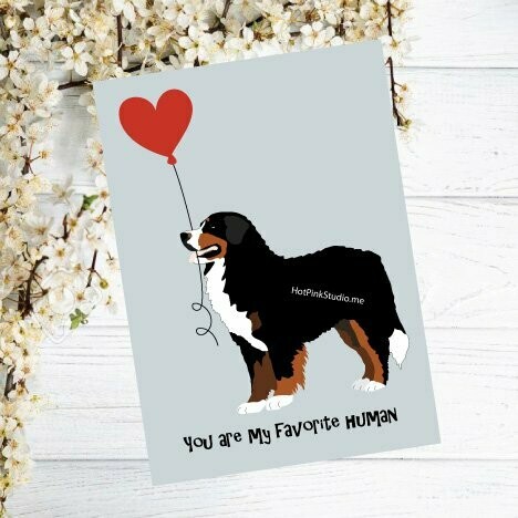 Bernese mountain dog happy birthday card dog lover