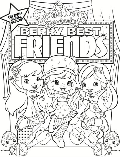 Strawberry shortcake berry best friends printable coloring sheet