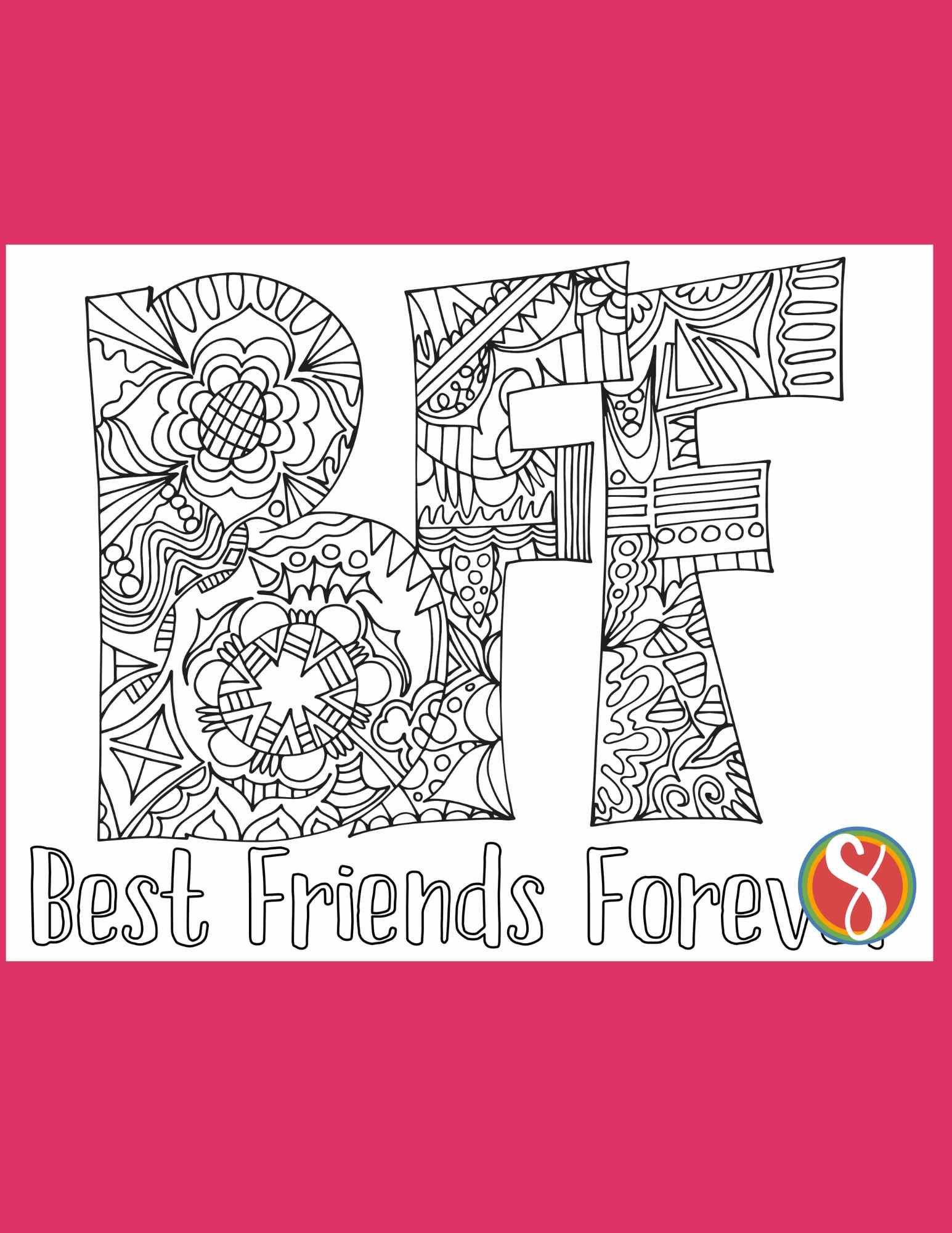 Free best friends coloring pages â stevie doodles