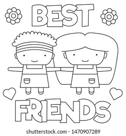 Best friends coloring pages royalty