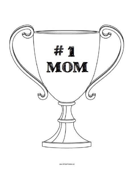 Number mom trophy coloring page â free printable