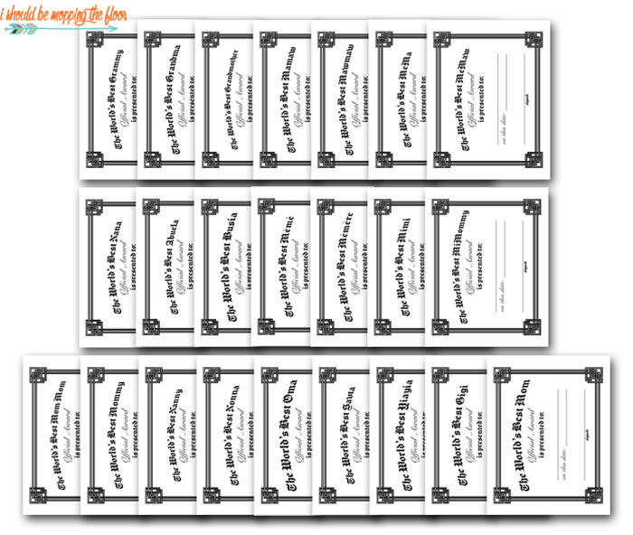 Free mothers day certificate printables i should be mopping the floor
