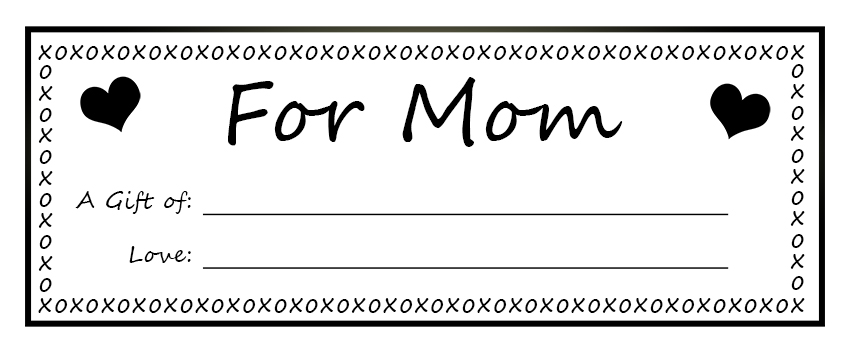 Printable gift certificates for mom