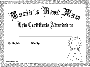 Worlds best mum award colouring sheet