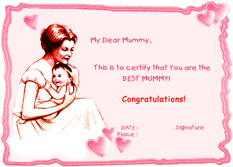 Mothersday certificates to print out