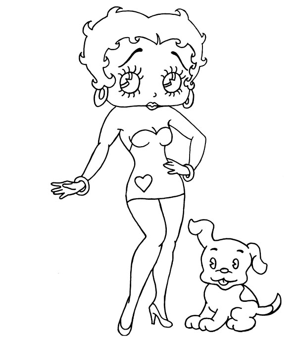 Free printable betty boop coloring pages for kids