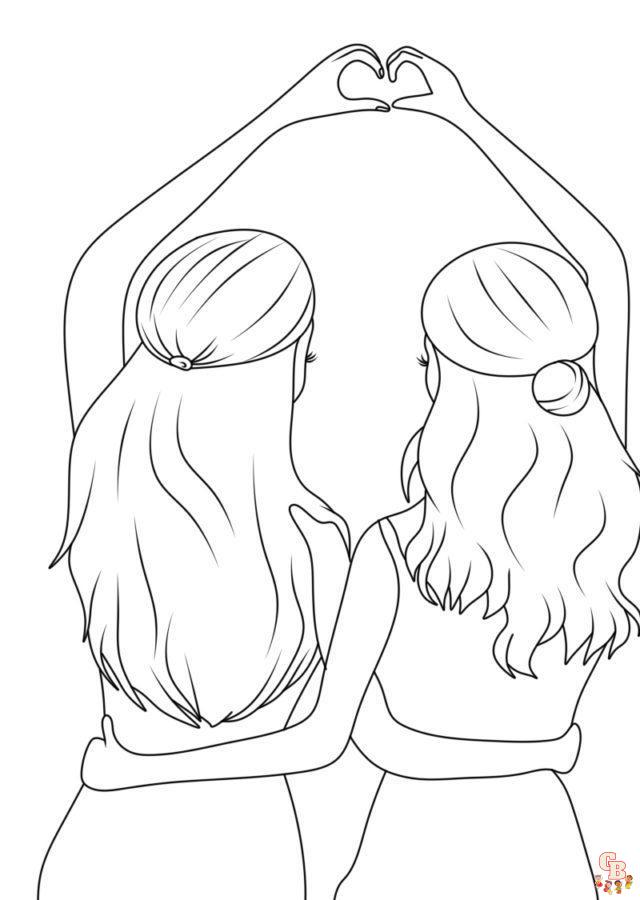 Printable and free bff coloring pages for kids