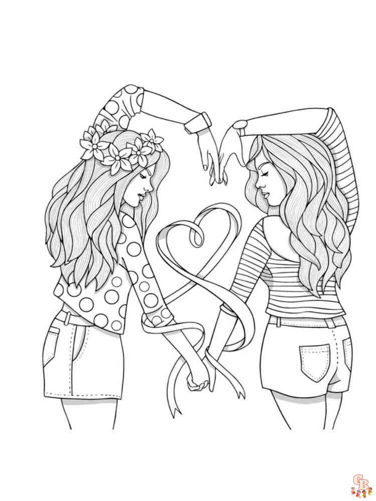 Best friend coloring pages printable free easy
