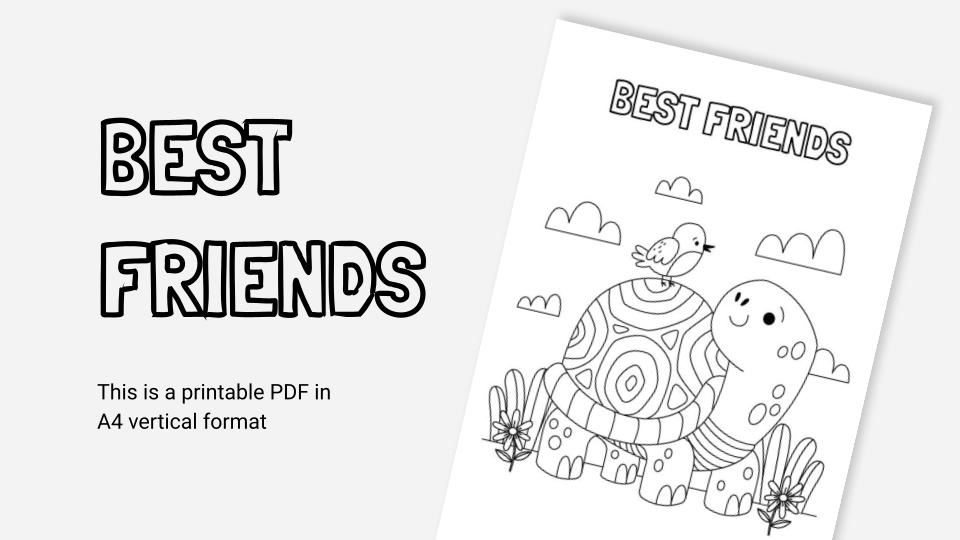 Best friends printable coloring worksheet