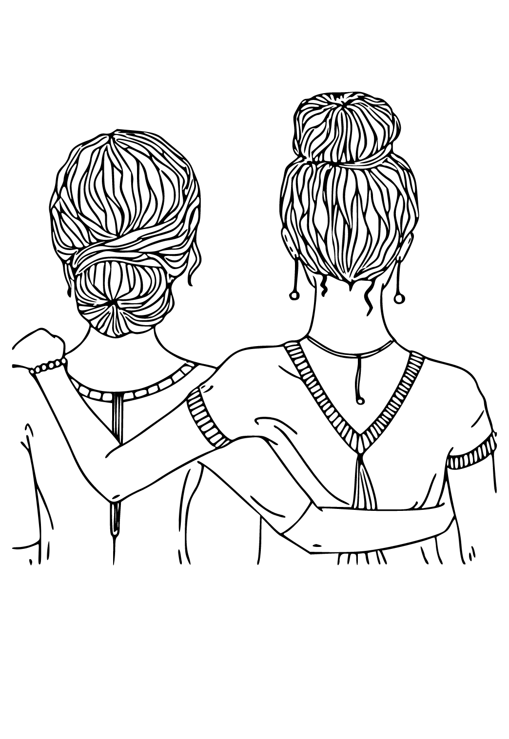 Free printable bff together coloring page sheet and picture for adults and kids girls and boys
