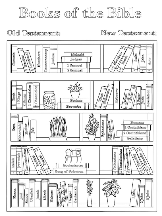 Books of the bible coloring page printable