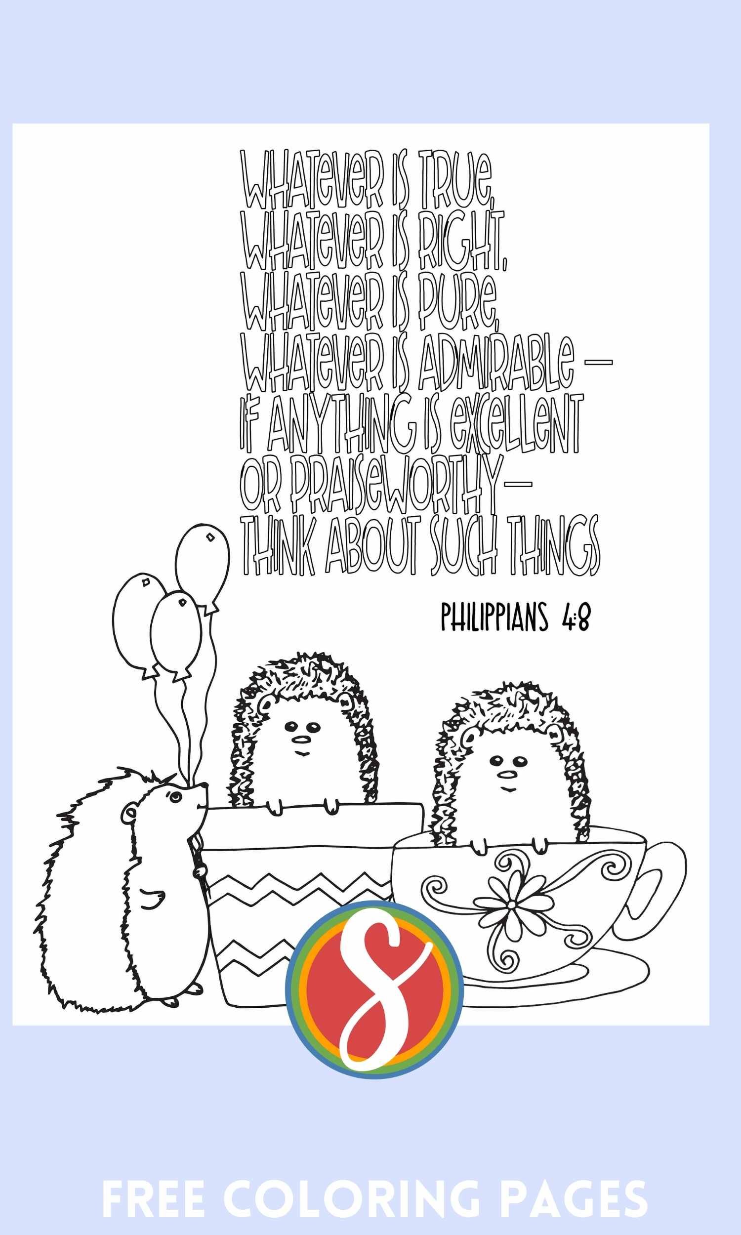 Free philippians scripture coloring pages