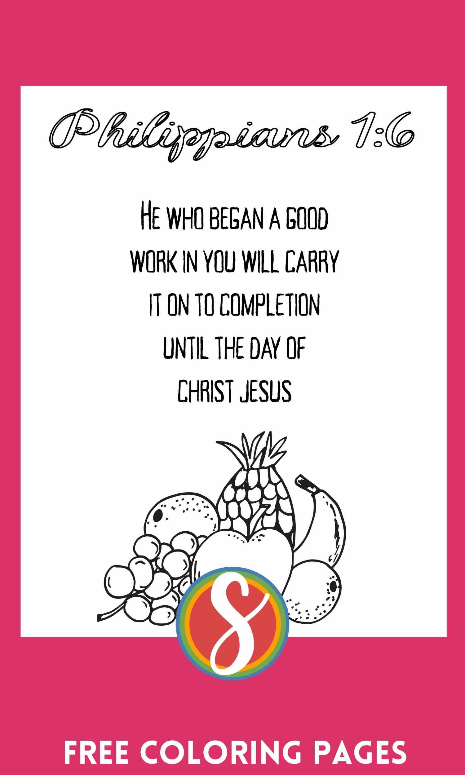 Free philippians scripture coloring pages