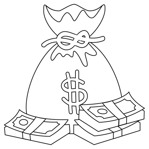 Money bag coloring page free printable coloring pages