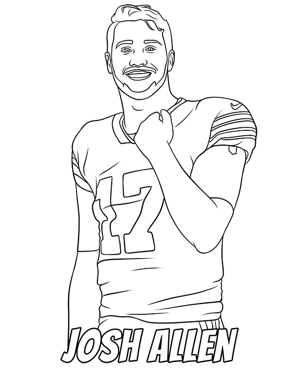 Josh allen coloring page nfl player