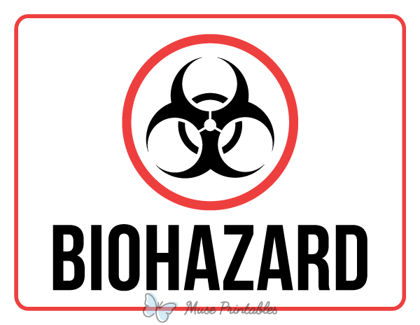 Printable biohazard sign