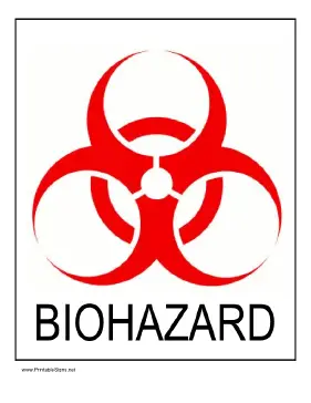 Printable biohazard sign