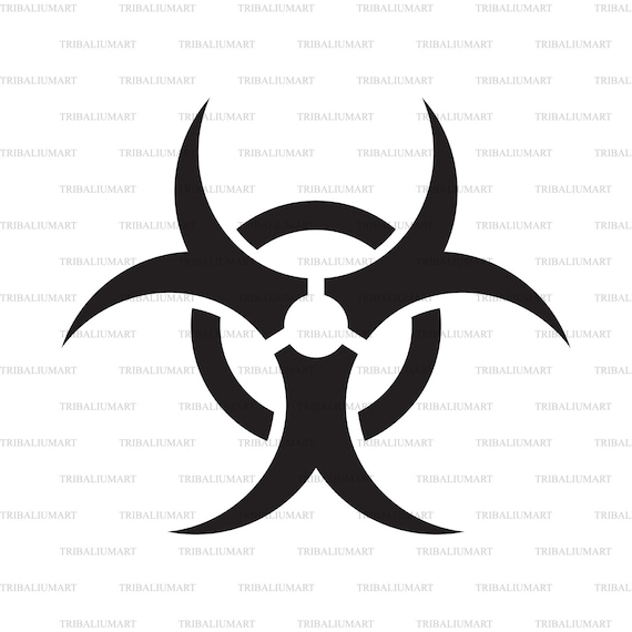 Biohazard symbol cut files for cricut clip art silhouettes eps svg pdf png dxf jpeg
