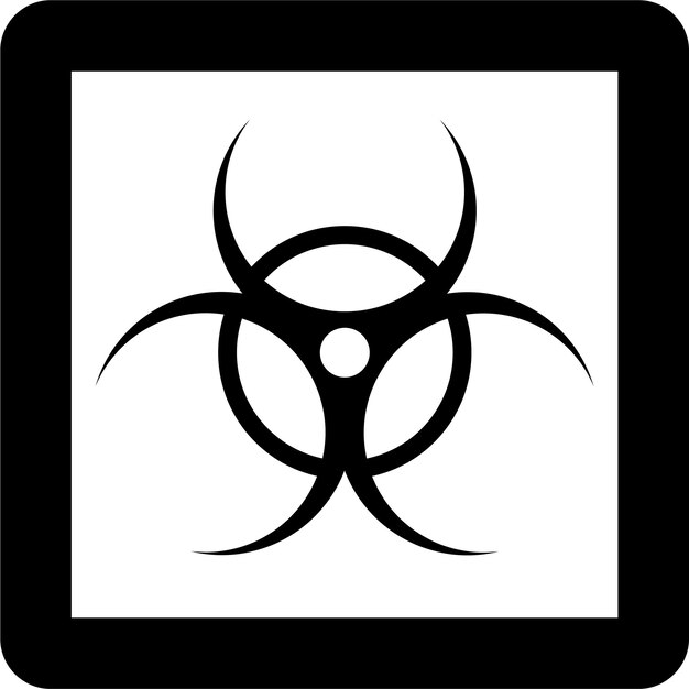 Premium vector biohazard warning symbol icon in flat style vector illustration