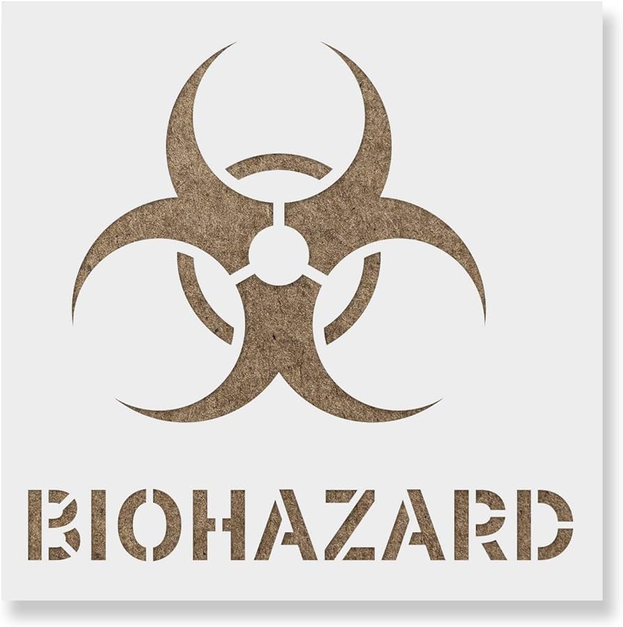 Biohazard symbol stencil