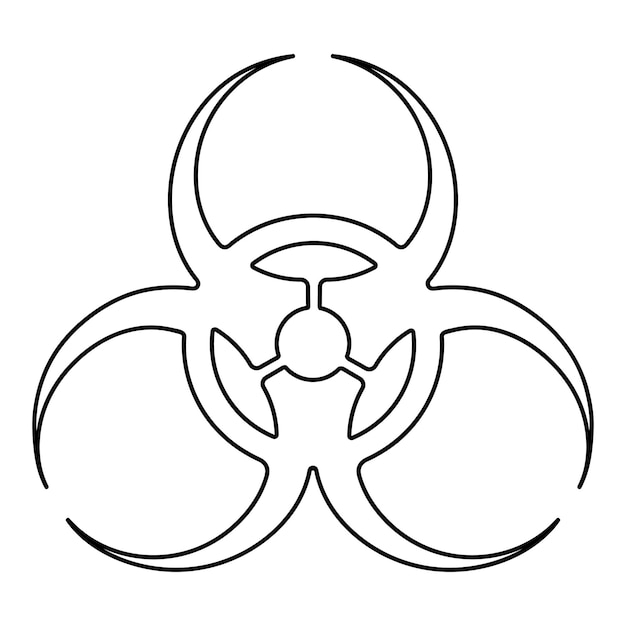 Premium vector biohazard sign warning symbol sketch symbol for a laboratory consists of four circles