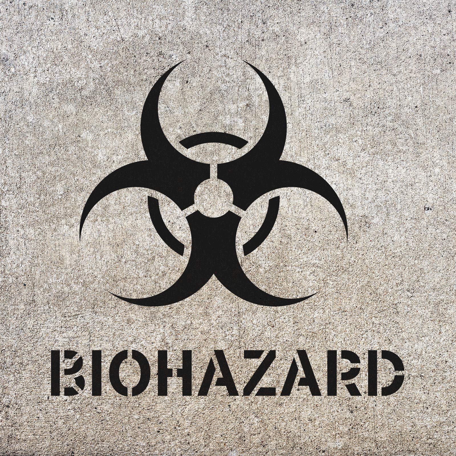 Biohazard symbol stencil