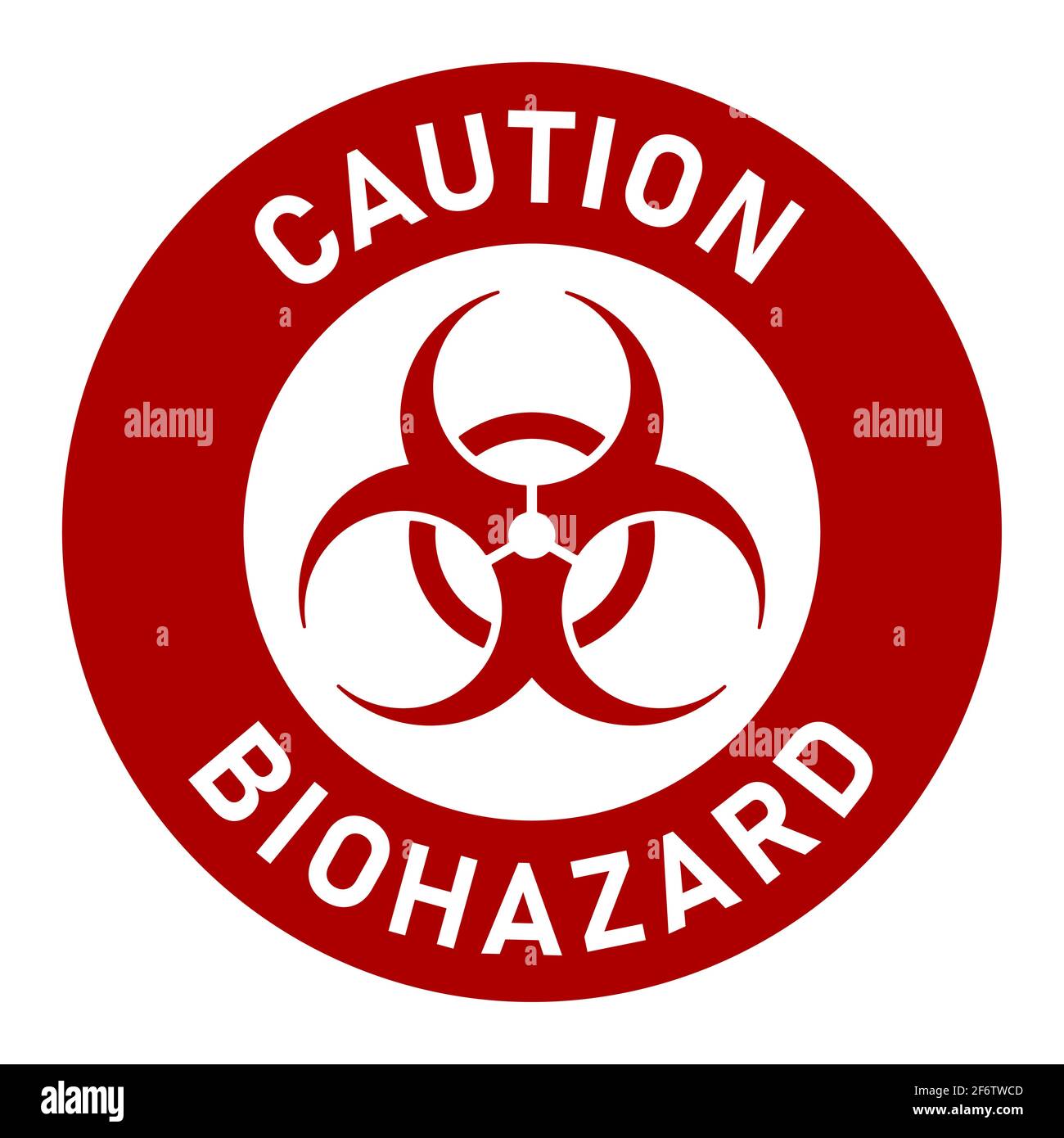 Caution biohazard or biological hazard or quarantine round adhesive or sticker icon vector image stock vector image art