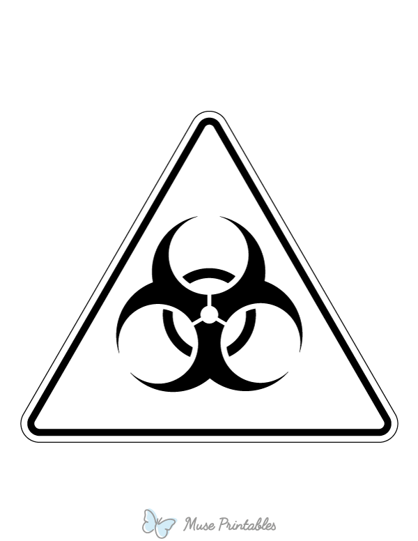 Printable black and white biohazard sign