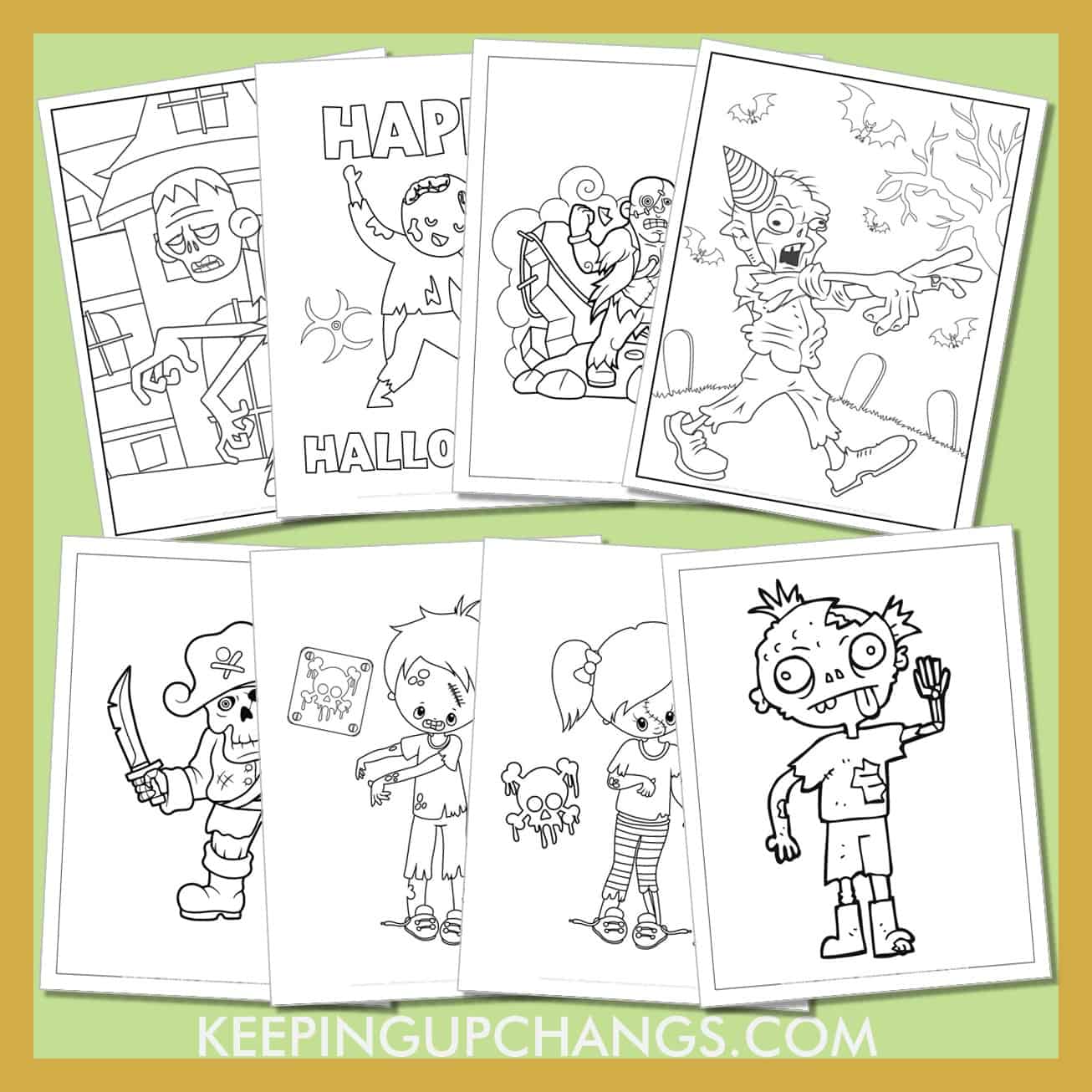 Free zombie coloring pages sheets most popular printables