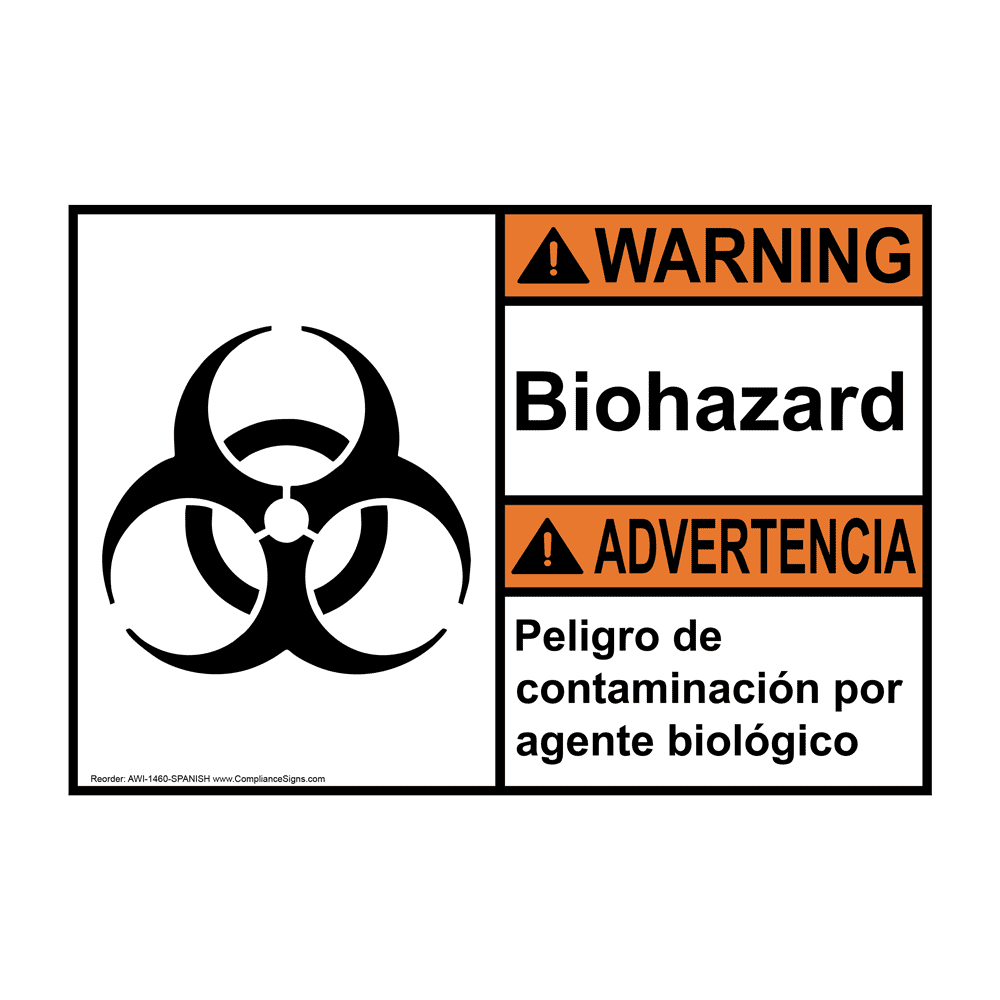 Ansi warning biohazard sign