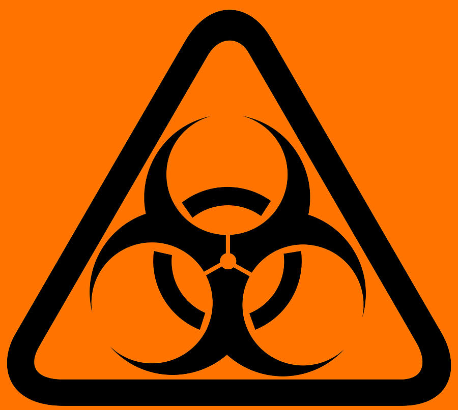 Biohazard warning sign photograph by