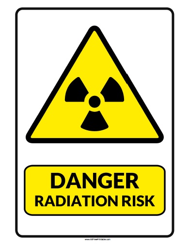 Danger radiation risk sign â free printable