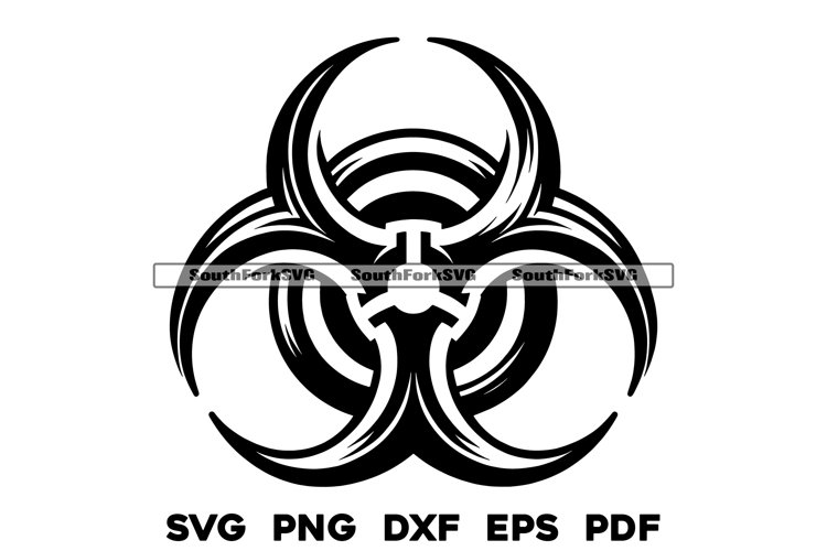 Biohazard symbol design files svg png dxf eps