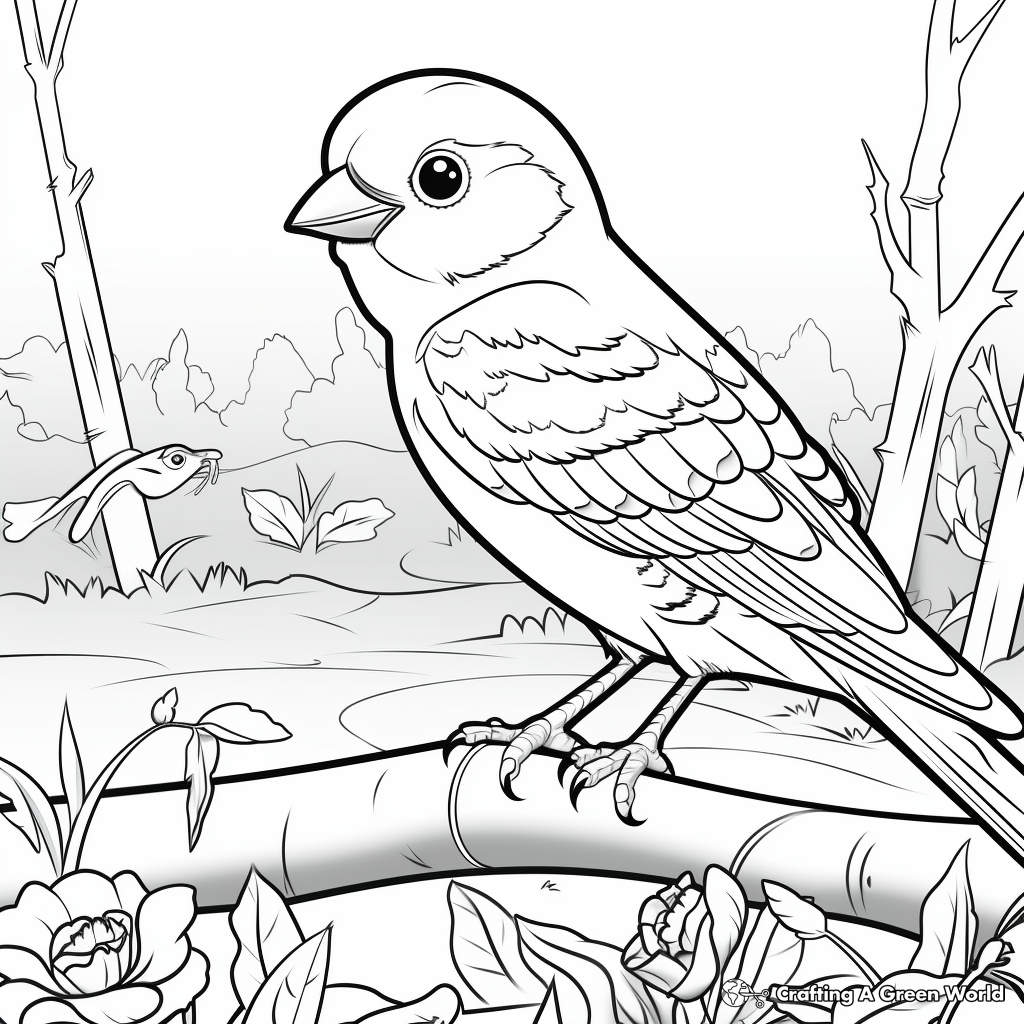 American goldfinch coloring pages
